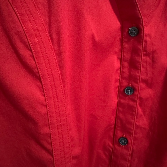 Express Essential Stretch Red Shirt.  Size Large - Picture 2 of 5